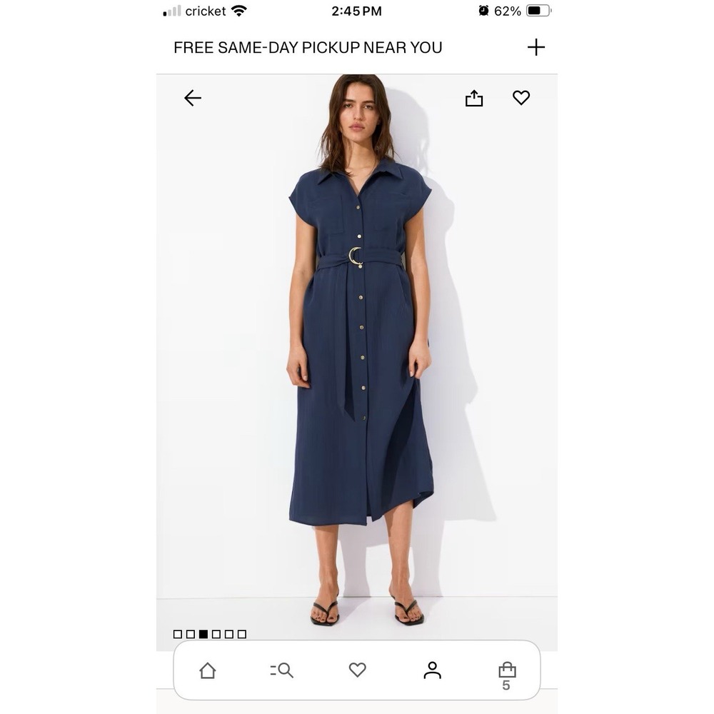 H&M Navy Blue Sleeveless‎ Maxi Dress Size small E081245 - Picture 2 of 12